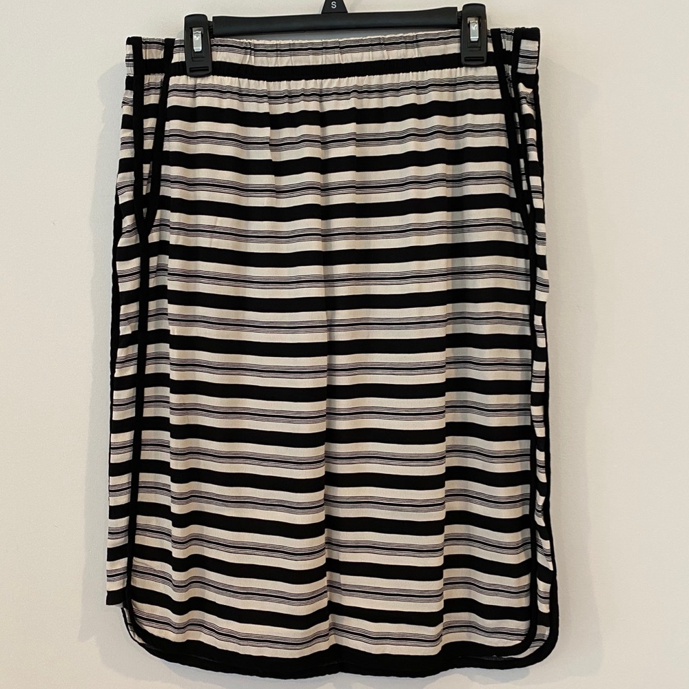 Loft Black & White Striped Skirt
